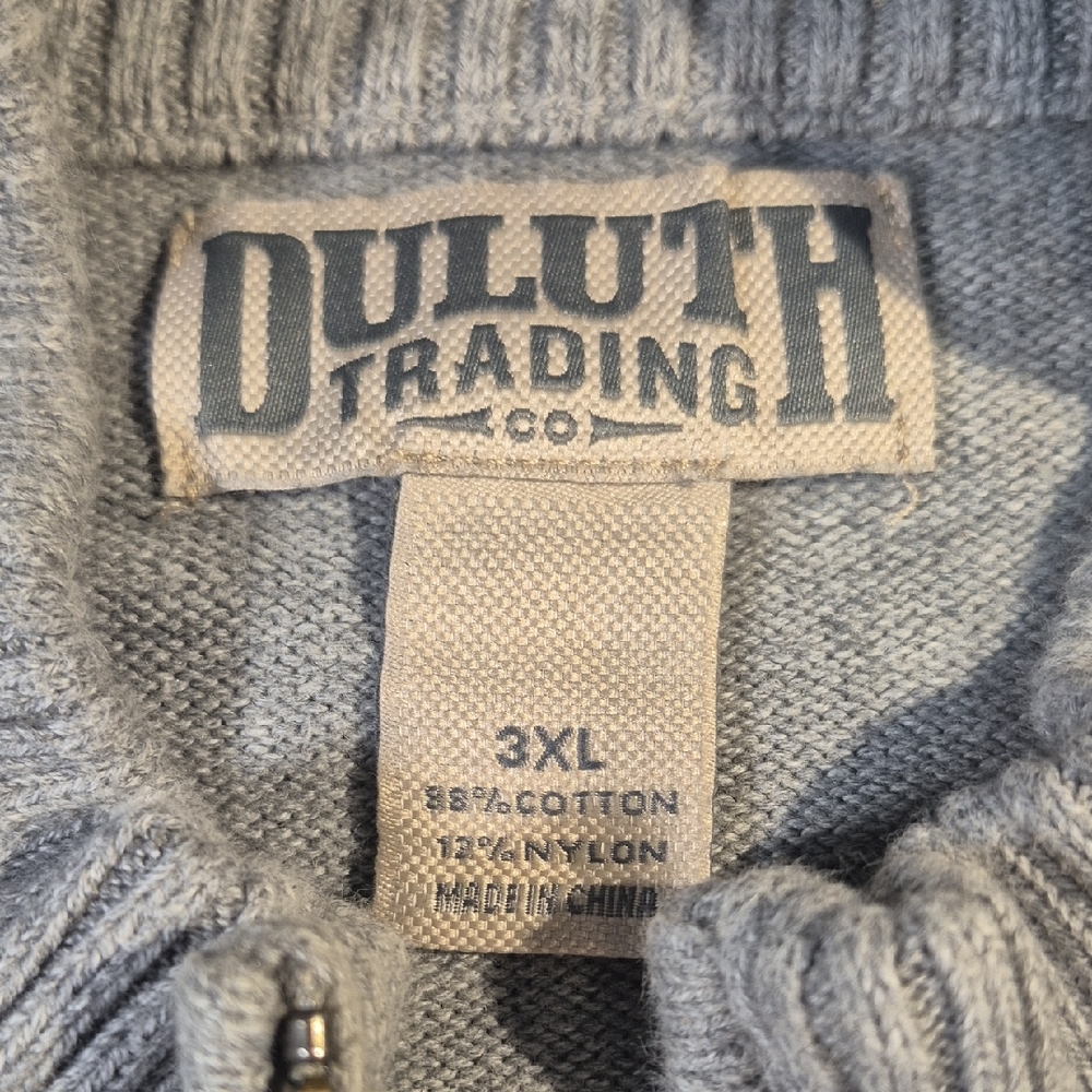 Duluth Trading Co Gray Zip Up Sweater - Picture 2 of 13